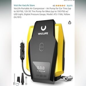 Vaclife portable air compressor